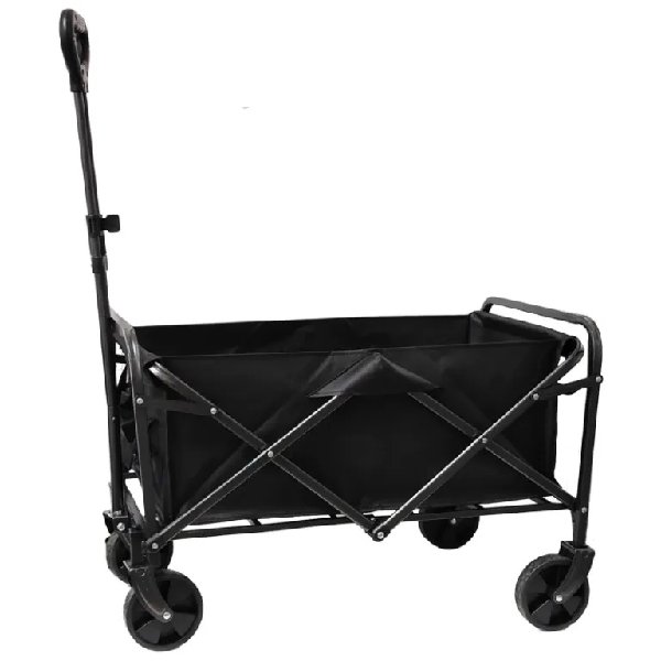 עגלת שטח מתקפלת מיני פאג'רו שחורה לנשיאת ציוד לים וקמפינג